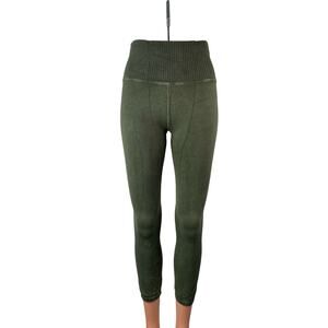 Free People Movement Karma Green High Rise Yoga Crop Athletic Leggings Pants M